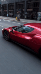 Red Ferrari spotted driving through central London streets