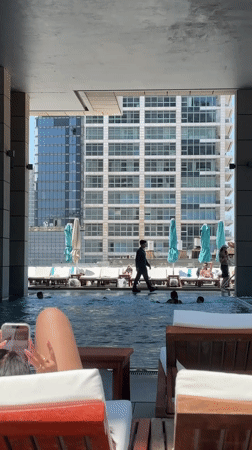 Poolside and balcony downtime at a Tel Aviv hotel