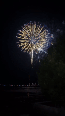 Fourth of July fireworks over the water in Key West