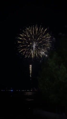 Fourth of July fireworks over the water in Key West