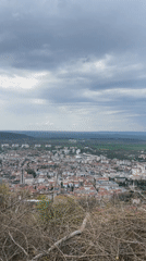 Panoramic views of Shumen, Bulgaria captured from elevated position