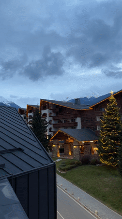 Evening views captured of mountain town Bansko, Bulgaria