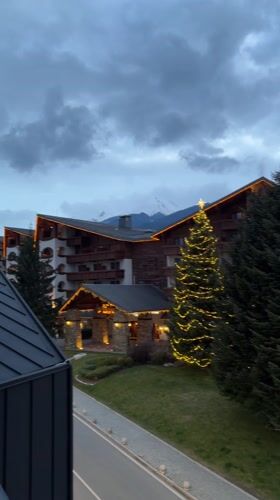 Evening views captured of mountain town Bansko, Bulgaria
