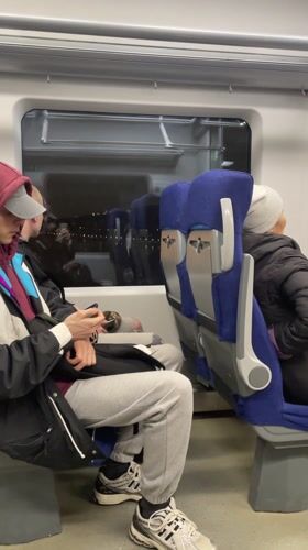Moscow train passengers during evening commute