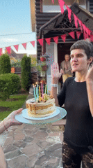 Backyard birthday celebration with cake and grilling in Вельяминово