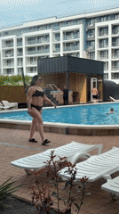Resort guests enjoy swimming pools in Anapa, Russia
