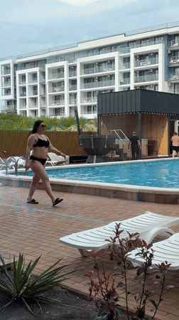 Resort guests enjoy swimming pools in Anapa, Russia