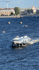 Hydrofoils and city views along the Neva River