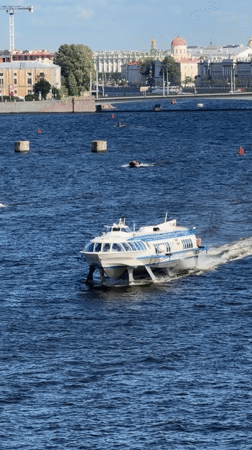 Hydrofoils and city views along the Neva River