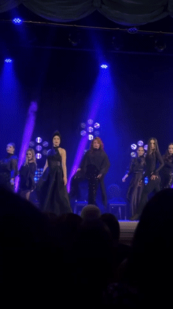 Female performers stage theatrical production in Riga