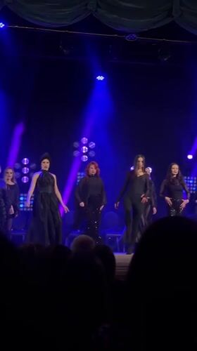 Female performers stage theatrical production in Riga