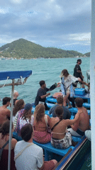 Tourist boat excursion documented around Ko Tao island Thailand