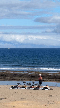Beach workout and coastal scenery along southern Tenerife's shore