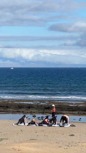 Beach workout and coastal scenery along southern Tenerife's shore