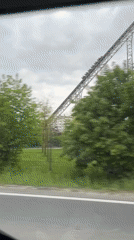 Roller coaster spotted from car in Przeciszów, Poland