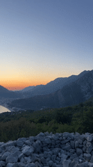 Sunset views captured over Šušanj coastal landscape Montenegro