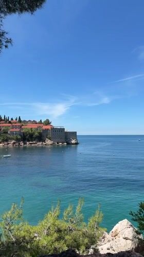 Tourist activity observed at Montenegro's Sveti Stefan island resort