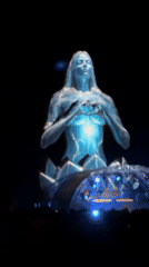 Projection-mapped statues and DJ set at Montenegro beach event