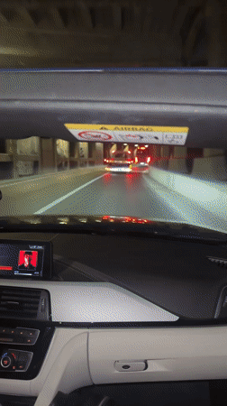 First-person tunnel drive through Prijevor, Montenegro