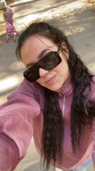 Woman takes selfies with child in Perm park