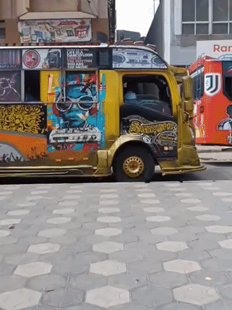 Vibrant decorated matatus spotted in downtown Nairobi streets