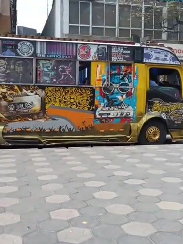 Vibrant decorated matatus spotted in downtown Nairobi streets