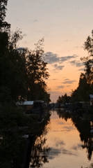 Sunset captured from multiple angles along Chaikovsky waterways