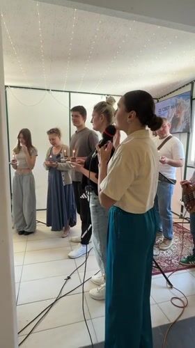 Musical celebration with candles and live band in Montenegro