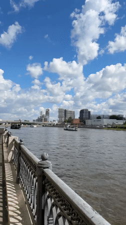 Morning river view captured in Moscow