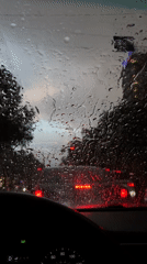 Heavy rainstorm reduces visibility for drivers in Yerevan