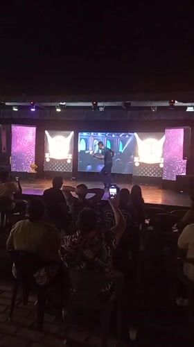 Nighttime stage performance at Margarita Village venue in Porlamar