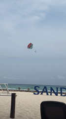 Parasailing activities spotted over Playa del Carmen beach