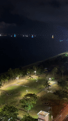 Nighttime coastal views captured from elevated position in Nha Trang