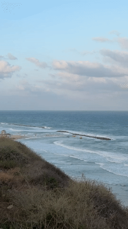 Clifftop views of the Mediterranean coast in Netanya