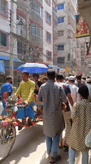 South Asian street markets document morning commerce, wedding rickshaw