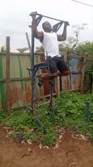 Outdoor gym session in Akwanga using improvised equipment
