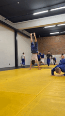 Children practice gymnastics at Krasnoyarsk training facility