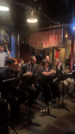 Jazz band performs late night set in New York venue