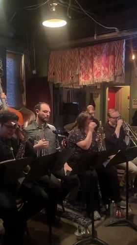 Jazz band performs late night set in New York venue