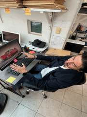 Man Working at Office Desk in Puebla