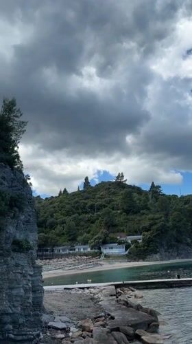 Scenic beach footage captured in Sithonia, Greece