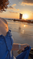 Golden hour at Bat Yam beach, Mediterranean coast