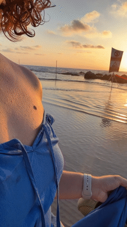 Golden hour at Bat Yam beach, Mediterranean coast