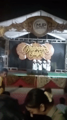 Nighttime cultural stage performance at Bhavan Satya, Purwakarta