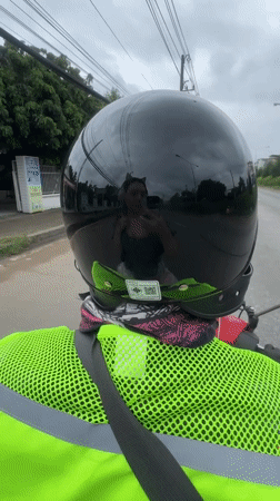 First-person motorcycle ride through Mae Hia, Chiang Mai