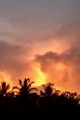 Golden hour sunset captured across Lhokseumawe tropical landscape