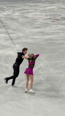 Figure skaters practice at Milano Cortina 2026 Olympic venue