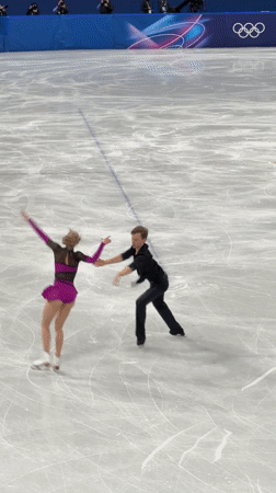 Figure skaters practice at Milano Cortina 2026 Olympic venue