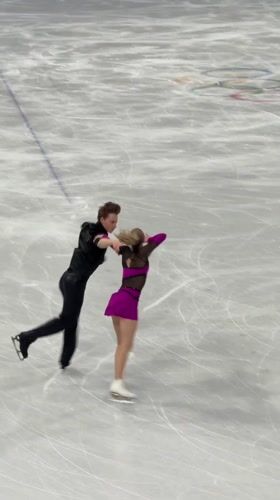 Figure skaters practice at Milano Cortina 2026 Olympic venue