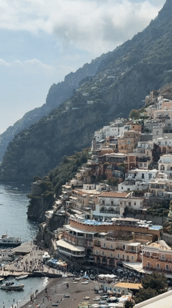 Coastal Italian town Arienzo documented during busy afternoon beach day